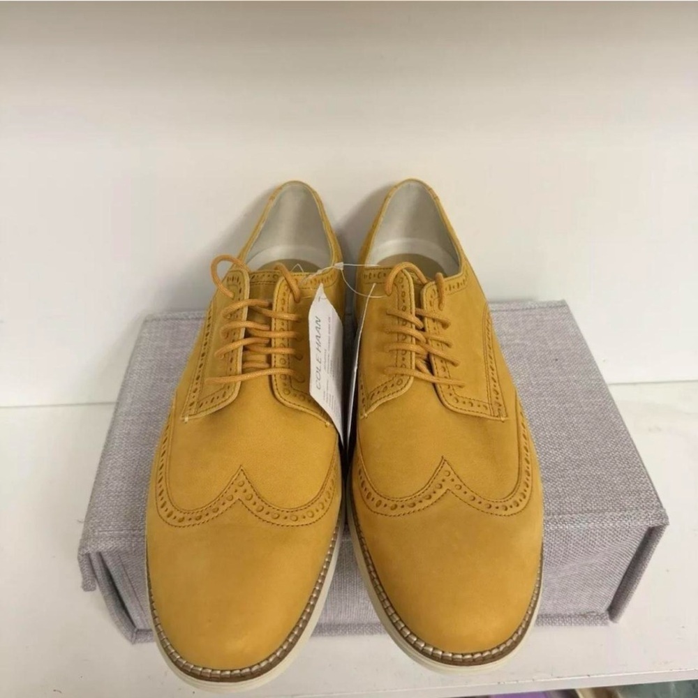 Cole Hann Custom Yellow Brogue Shoes Size 11.5
